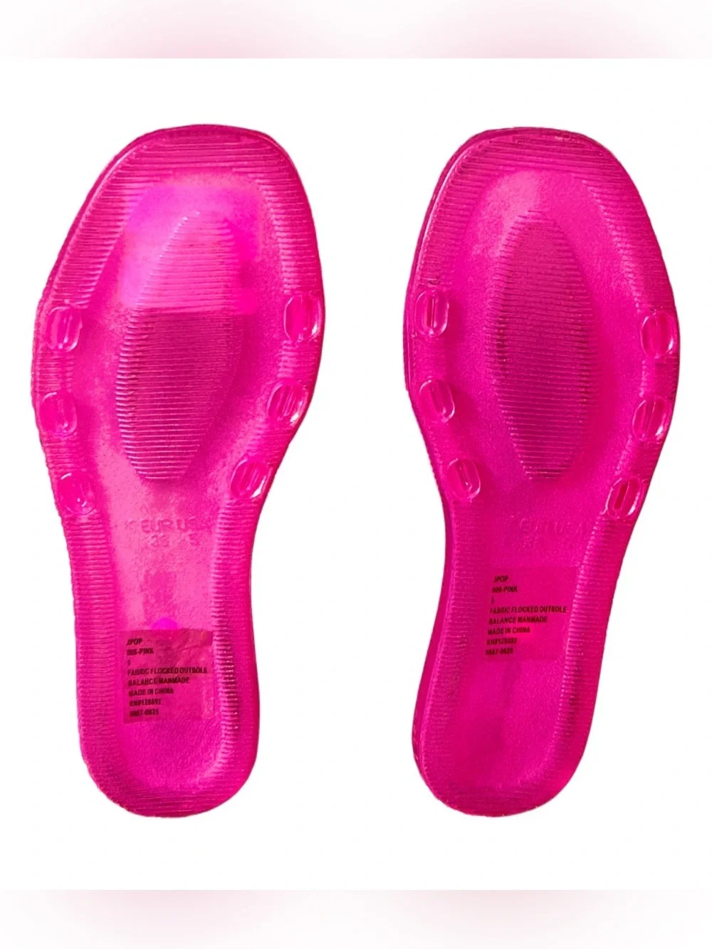 Steve Madden Girls Bright Pink Glitter Slide Sandals Size 5